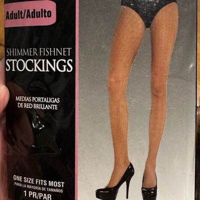 Shimmer Fishnets Stockings Adult One Size Fits Most By Amscan NWT Halloween